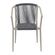 2 Cadeira Empilhavel Oliveta Rivatti 57 cm -Largura- Estrutura em Aluminio Areia e Corda Nautica Cinza
